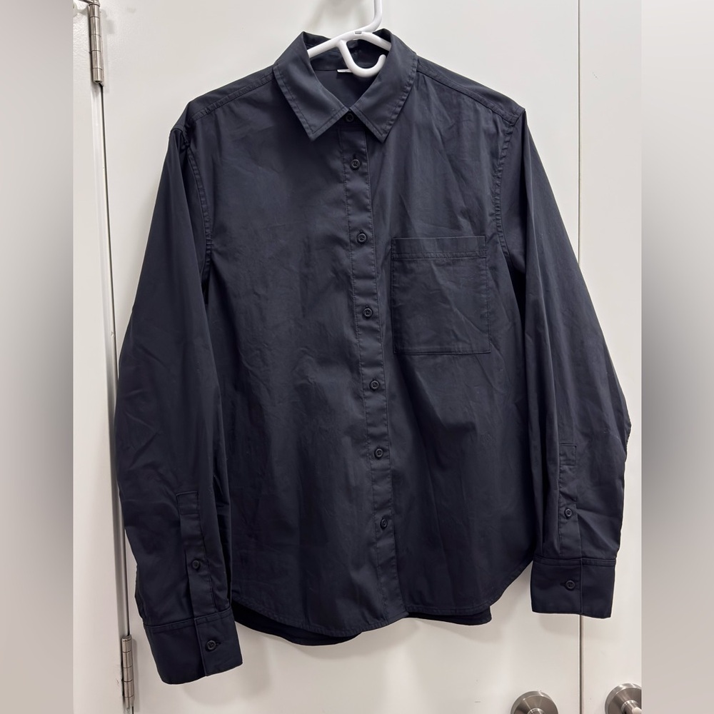 Lululemon Shirt Women's Casual Relaxed-Fit Cotton-Blend Poplin Button-Down M - Picture 9 of 13